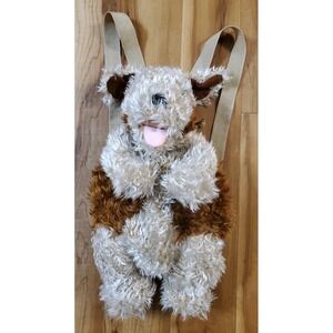 Vintage Plush Dog Backpack 1990's Mango Teddy Bear Co Side Zip Purse Bag Y2K